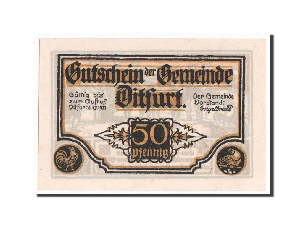 Banknote, Germany, Ditfurt Gemeinde, 50 Pfennig, 1921, UNC(65-70), Mehl:275.2