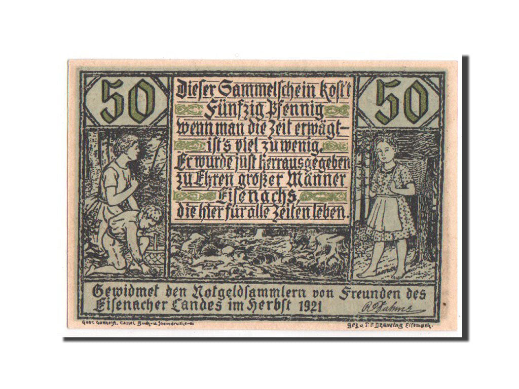 Banknote, Germany, Eisenach Stadt, 50 Pfennig, 1921, UNC(65-70), Mehl:318.2
