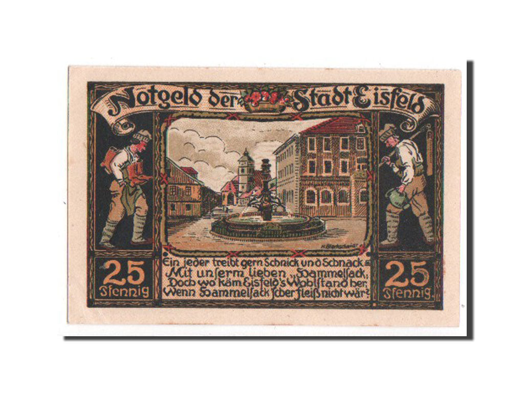 Banknote, Germany, Eisfeld Stadt, 25 Pfennig, 1921, UNC(65-70), Mehl:323.1