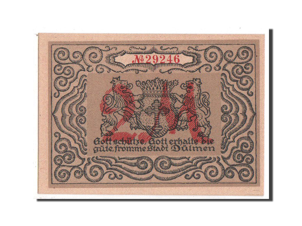 Banknote, Germany, Dulmen, 2 Mark, 1921, UNC(65-70), Mehl:295.1a