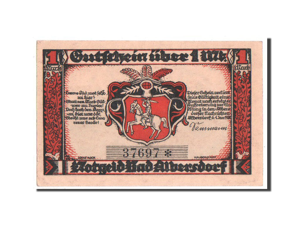 Banknote, Germany, Albersdorf Bad Gemeinde, 1 Mark, 1922, UNC(63), Mehl:9.1