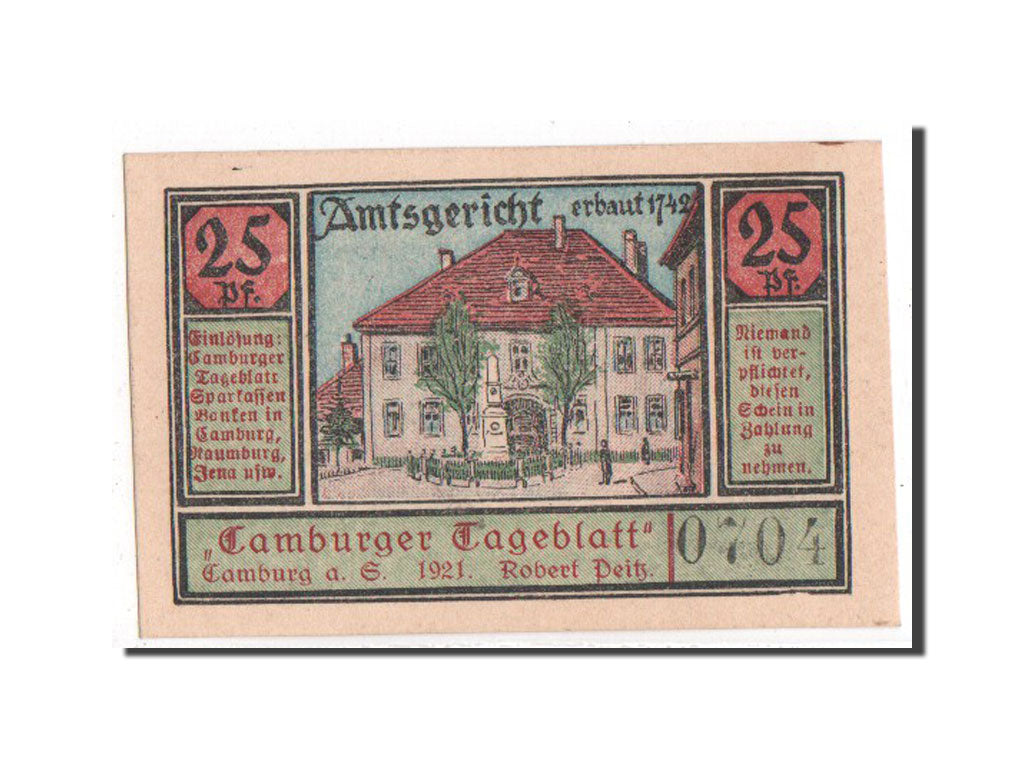Banknote, Germany, Camburg a.d. Saale, 25 Pfennig, 1921, UNC(65-70), Mehl:215.2a