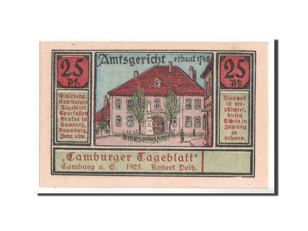 Banknote, Germany, Camburg a.d. Saale, 25 Pfennig, 1921, UNC(63), Mehl:215.2b