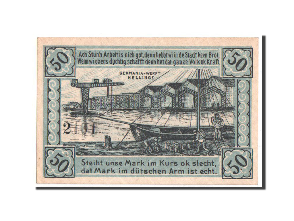 Banknote, Germany, Schleswig-Holstein, 50 Pfennig, 1921, UNC(63), Mehl:693.2
