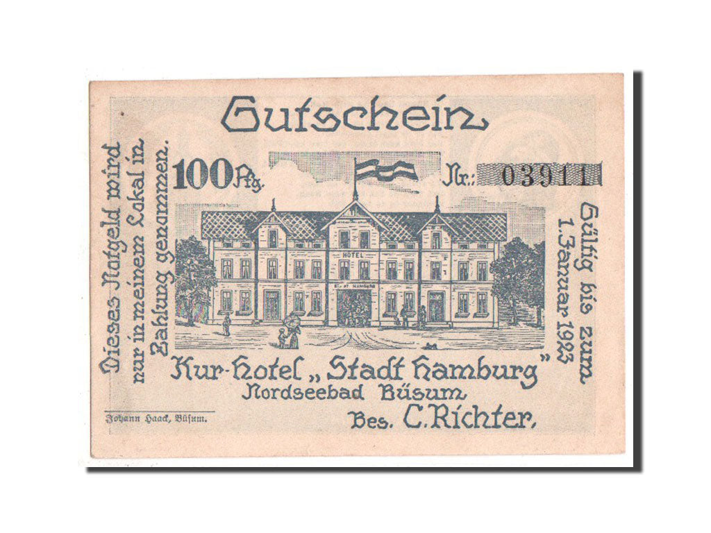 Banknote, Germany, Schleswig-Holstein, 100 Pfennig, 1921, UNC(63), Mehl:203.1a