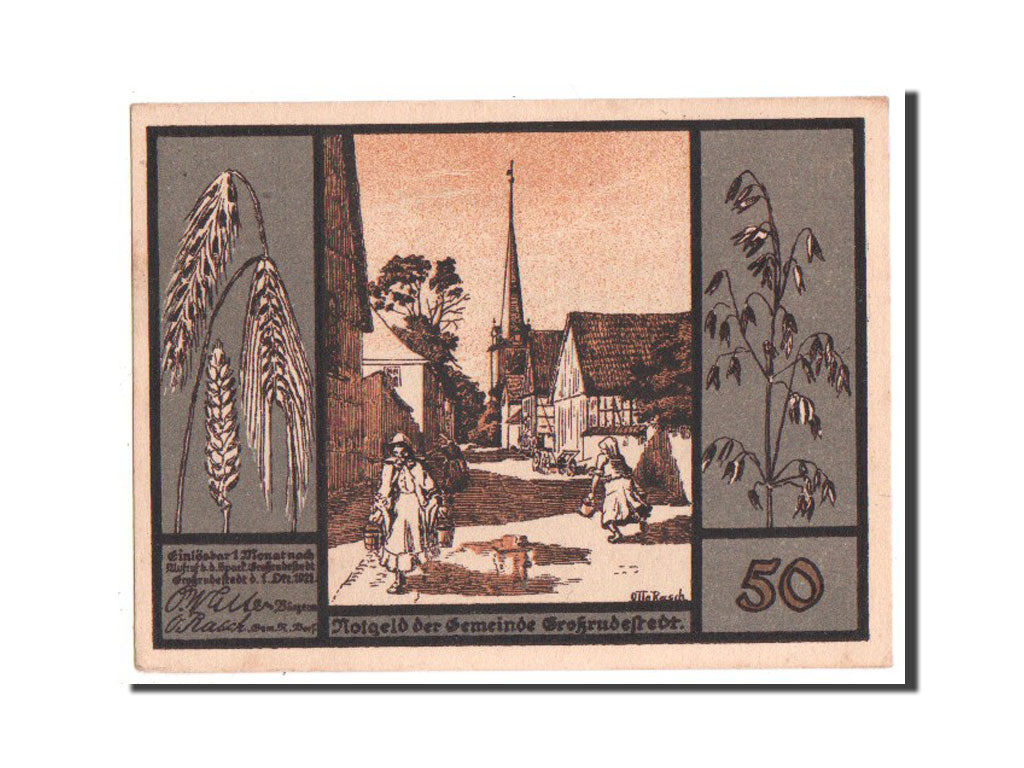 Banknote, Germany, Grossrudestedt, 50 Pfennig, 1921, UNC(63), Mehl:485.1