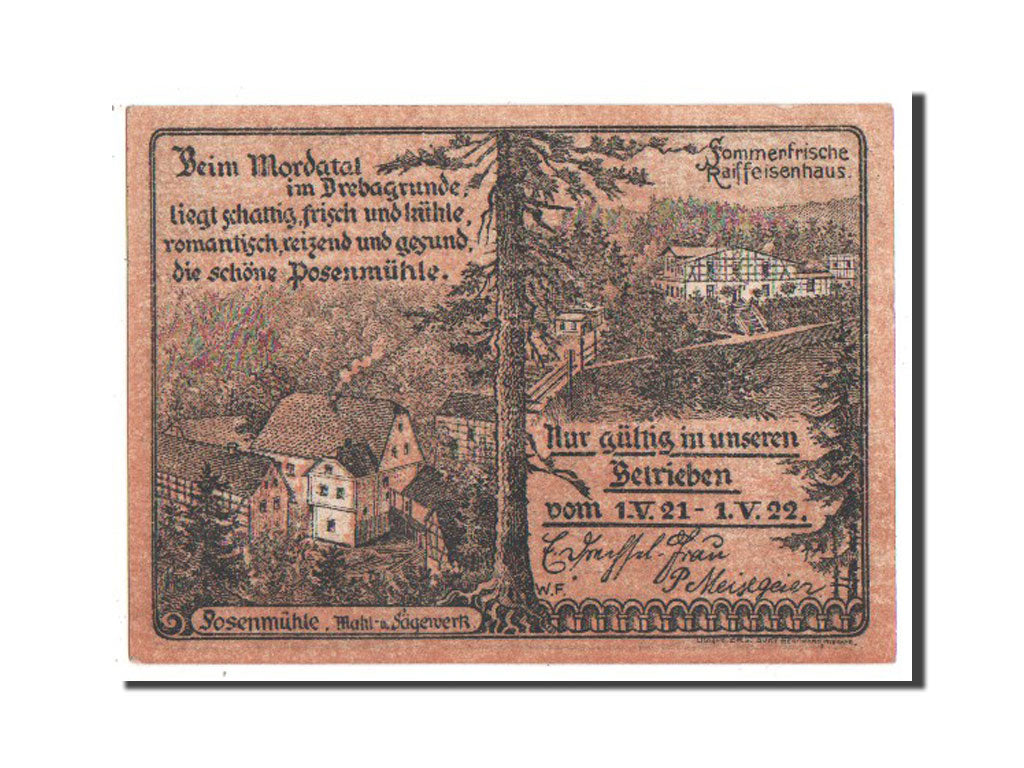 Banknote, Germany, Sachsen-Weimar-Eisenach, 50 Pfennig, 1921, AU(55-58)