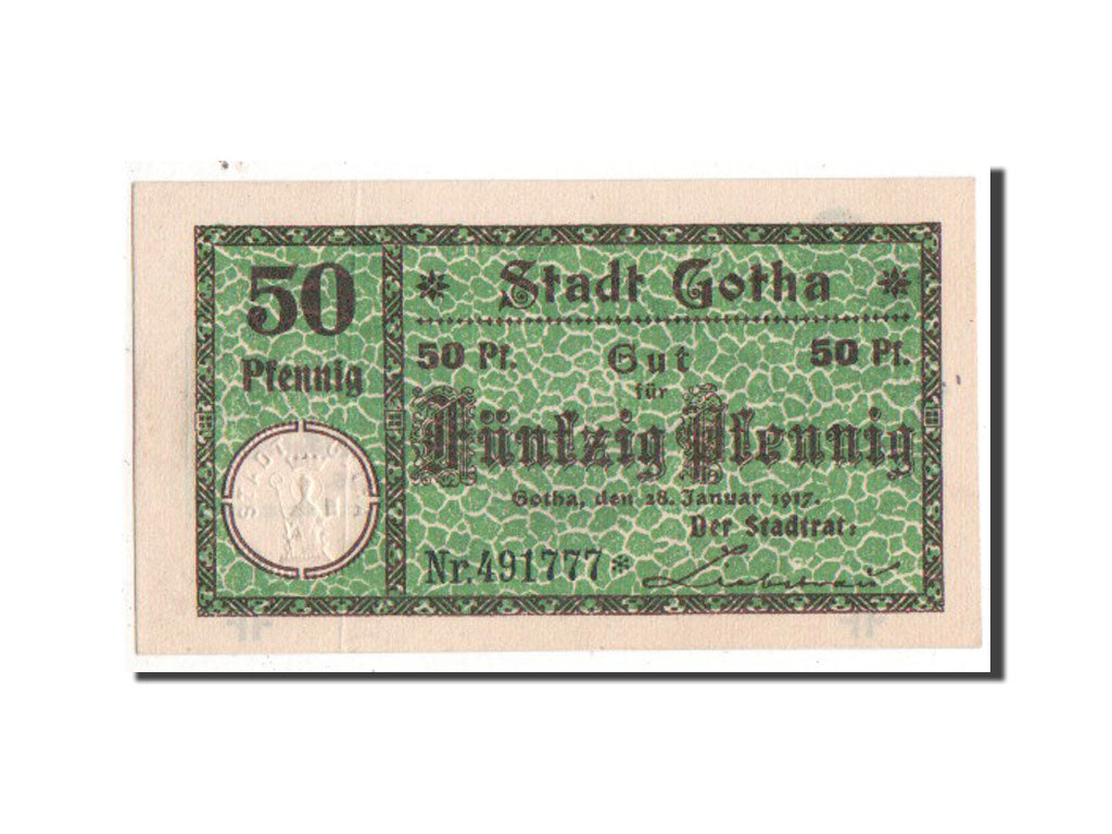 Banknote, Germany, Gotha Stadt, 50 Pfennig, 1921, UNC(65-70), Mehl:456.5