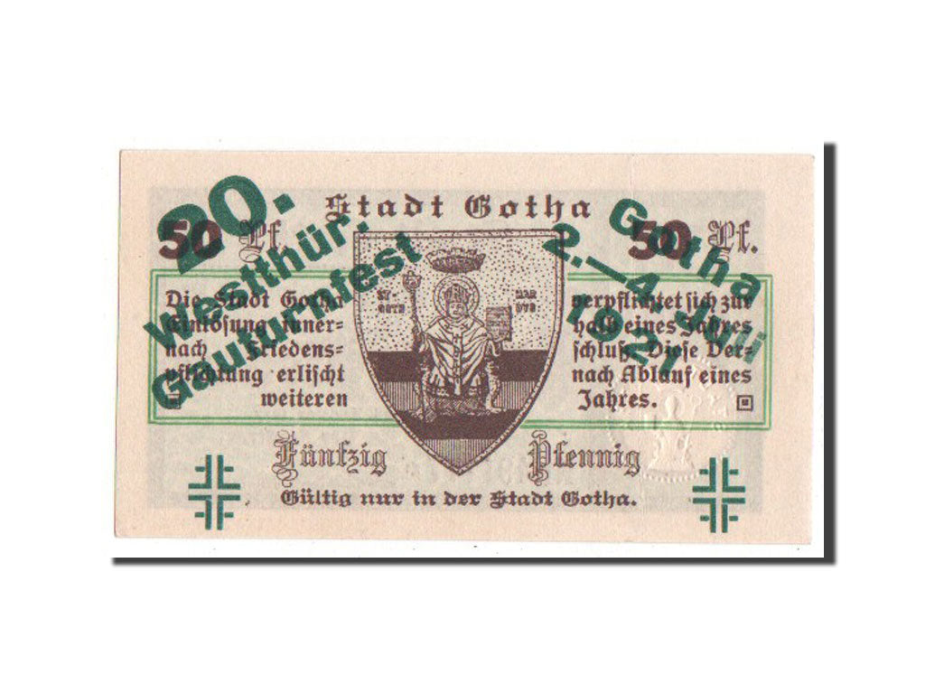 Banknote, Germany, Gotha Stadt, 50 Pfennig, 1921, UNC(65-70), Mehl:456.5