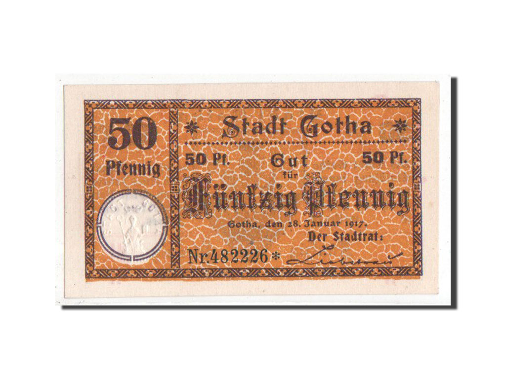 Banknote, Germany, Gotha Stadt, 50 Pfennig, 1921, UNC(65-70), Mehl:456.5