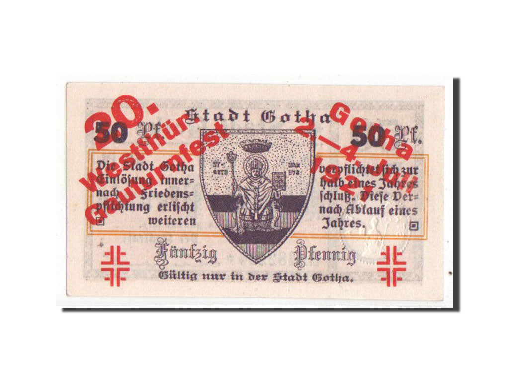 Banknote, Germany, Gotha Stadt, 50 Pfennig, 1921, UNC(65-70), Mehl:456.5