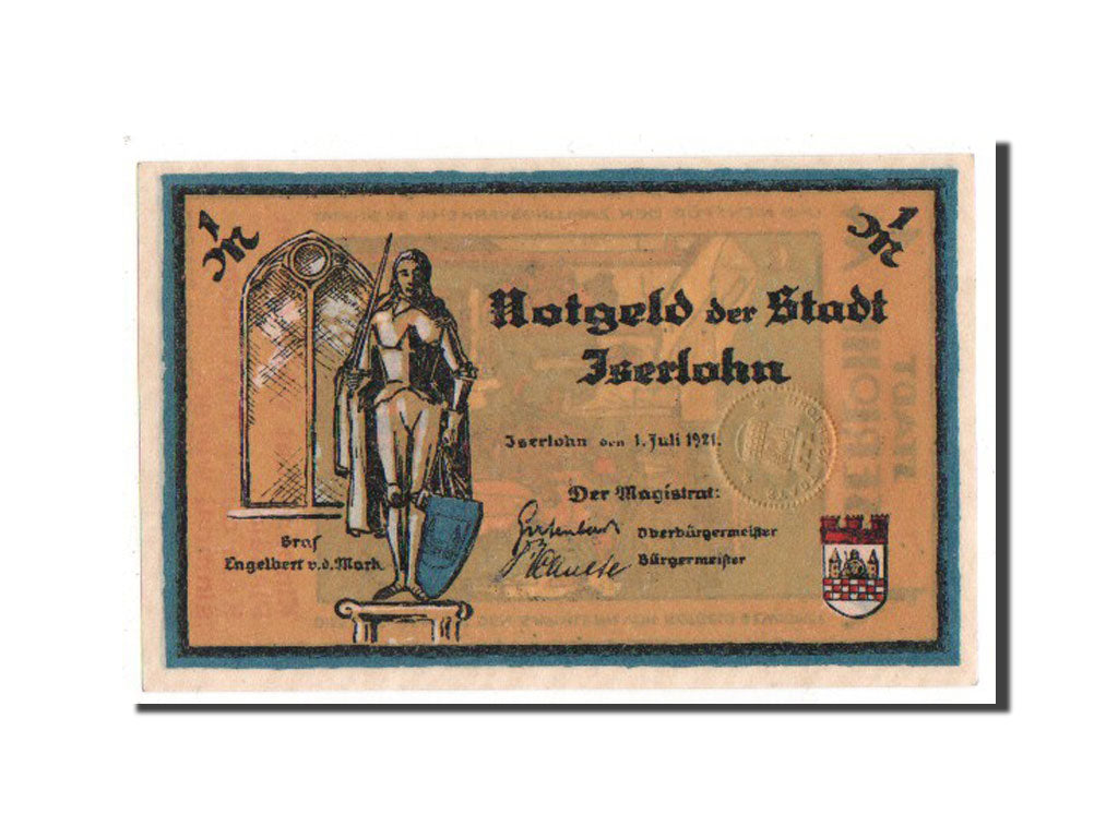 Banknote, Germany, Westfalen, 1 Mark, 1921, UNC(65-70), Mehl:647.1