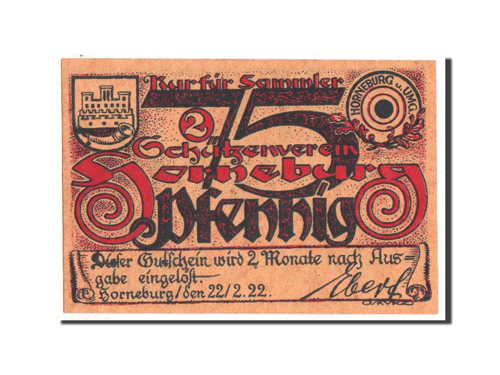 Banknote, Germany, Horneburg, 75 Pfennig, 1922, UNC(63), Mehl:631.1