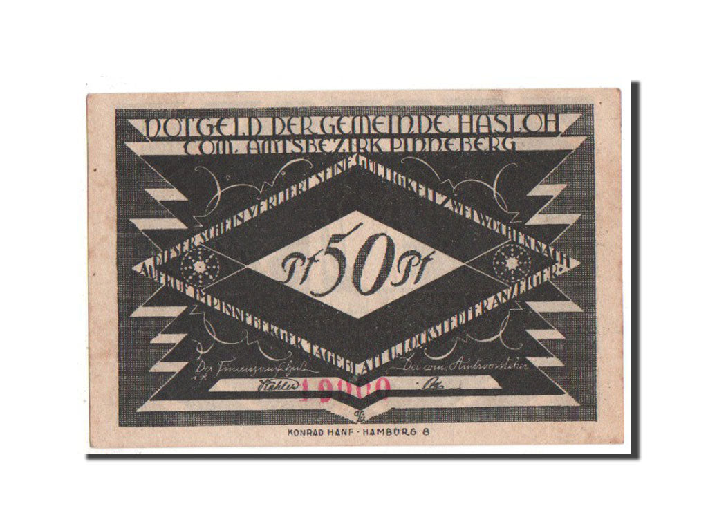 Banknote, Germany, Hasloh, 50 Pfennig, 1921, UNC(63), Mehl:584.2a