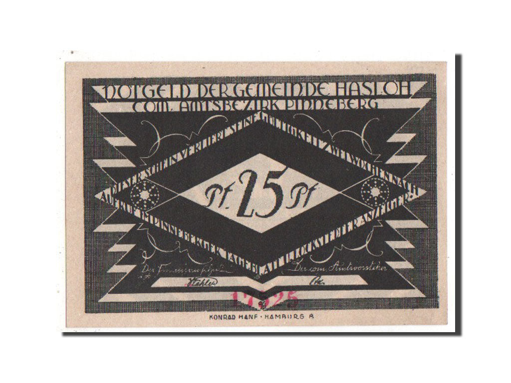 Banknote, Germany, Hasloh, 25 Pfennig, 1921, UNC(63), Mehl:584.2a