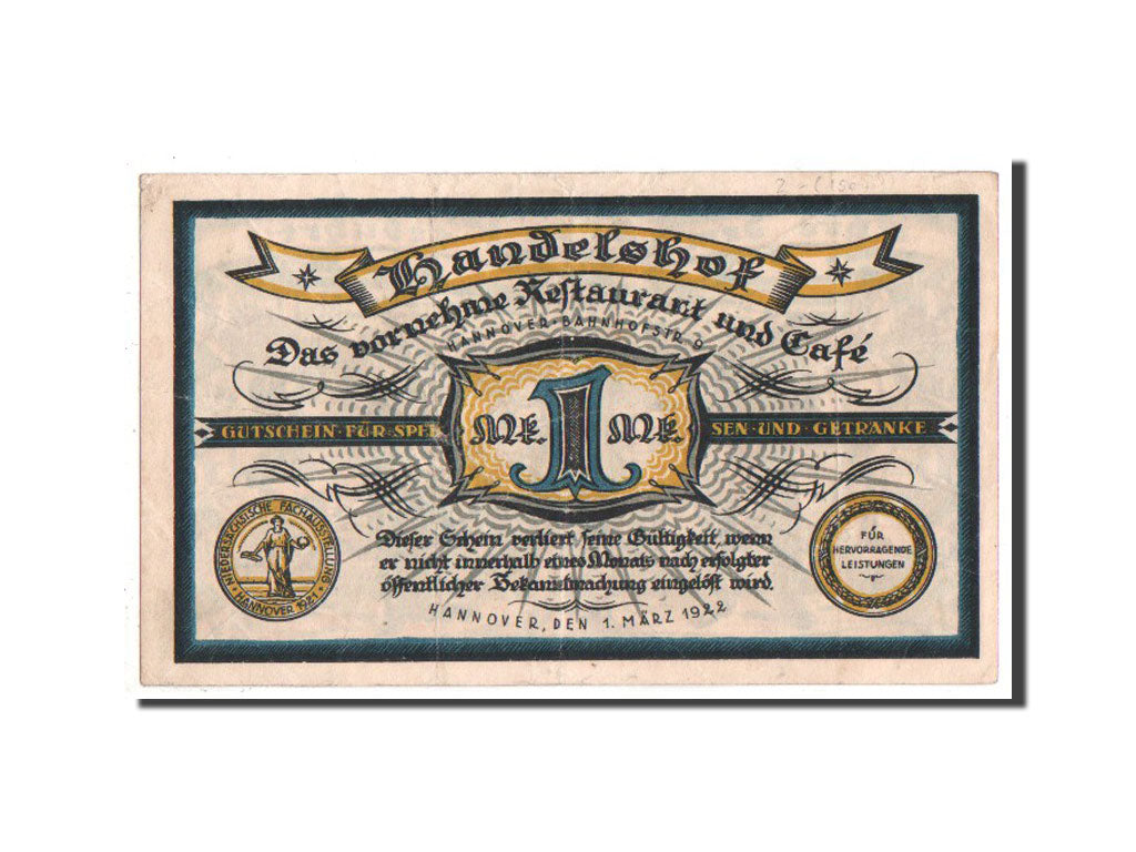 Banknote, Germany, Hannover, 1 Mark, 1922, EF(40-45), Mehl:571.1