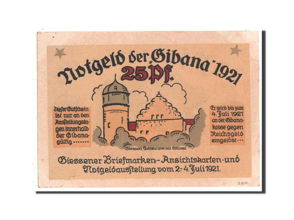 Banknote, Germany, Giessen Stadt, 25 Pfennig, 1921, UNC(63), Mehl:425.1b