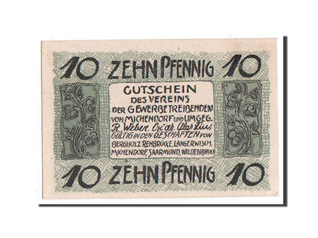 Banknote, Germany, Brandenburg, 10 Pfennig, 1921, UNC(63), Mehl:887.1