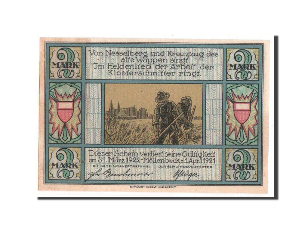 Banknote, Germany, Hessen-Nassau, 2 Mark, 1921, UNC(65-70), Mehl:893.1