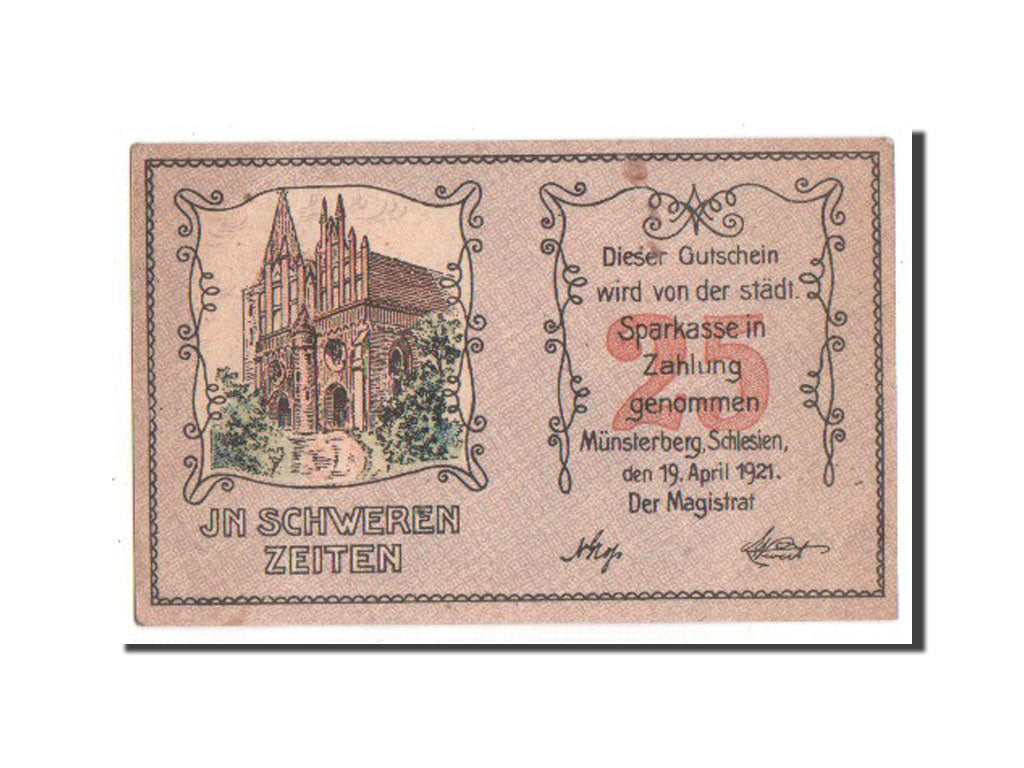 Banknote, Germany, Schlesien, 25 Pfennig, 1921, UNC(63), Mehl:918.1