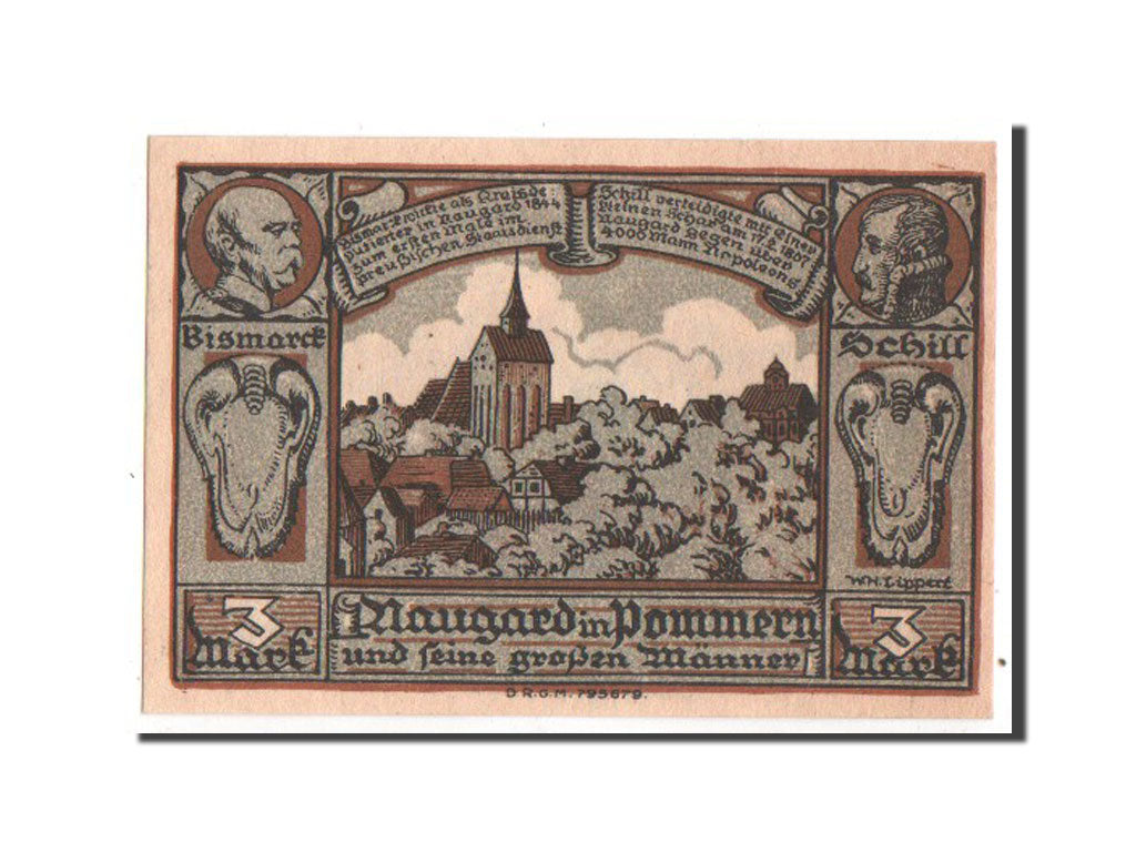 Banknote, Germany, Naugard Stadtsparkasse, 3 Mark, 1922, UNC(63), Mehl:923.1a