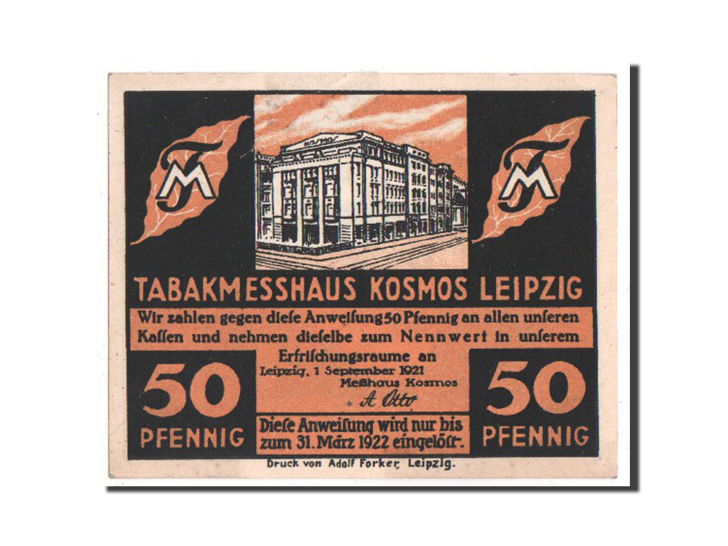 Banknote, Germany, Leipzig Stadt, 50 Pfennig, 1921, UNC(65-70), Mehl:785.1