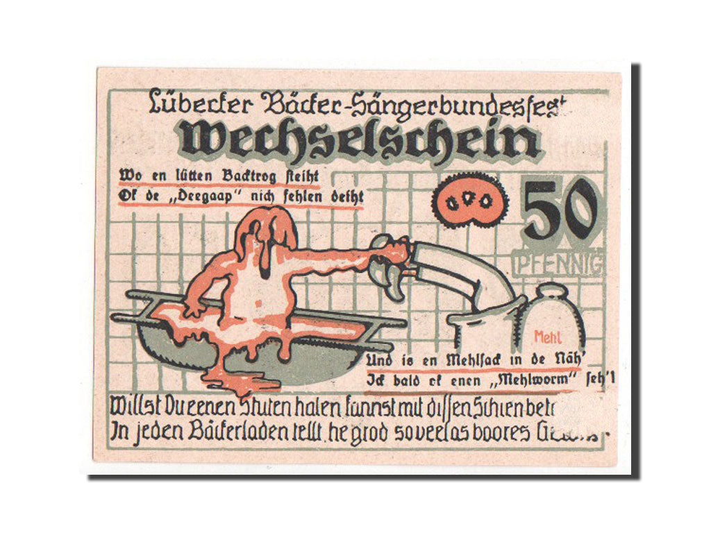 Banknote, Germany, Lübeck, 50 Pfennig, 1921, AU(55-58), Mehl:820.1