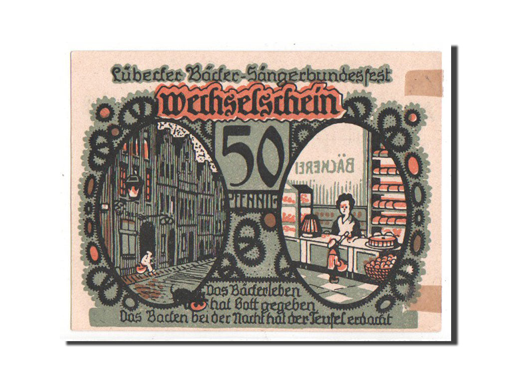 Banknote, Germany, Lübeck, 50 Pfennig, 1921, AU(50-53), Mehl:820.1