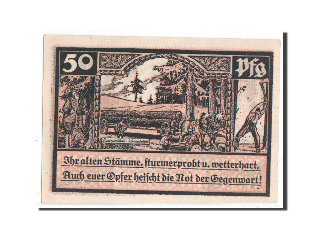 Banknote, Germany, Schmiedfeld Gemeinde, 50 Pfennig, 1921, UNC(63), Mehl:1187.6