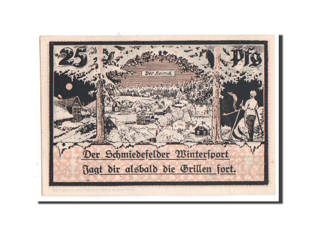 Banknote, Germany, Schmiedfeld Gemeinde, 25 Pfennig, 1921, UNC(63), Mehl:1187.6