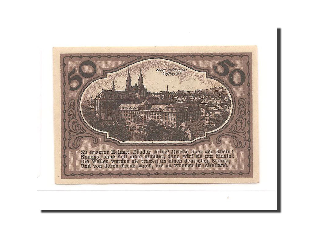 Banknote, Germany, Prum Gewerbeverein, 50 Pfennig, 1921, UNC(63), Mehl:1079.1