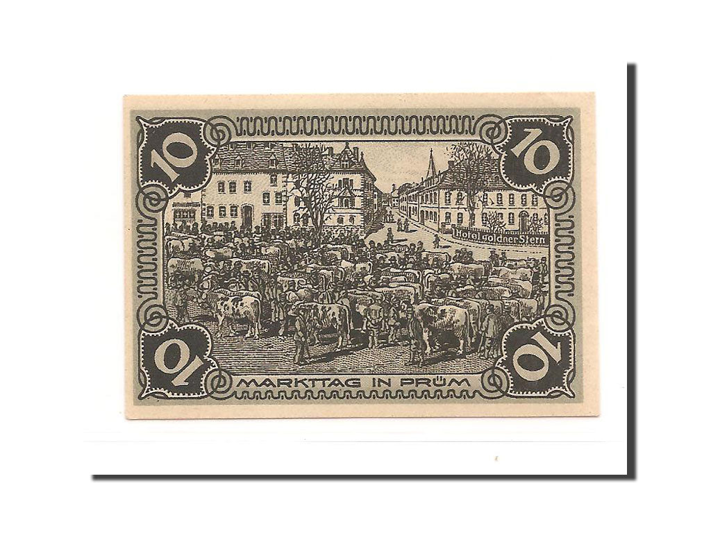 Billet, Allemagne, Prum Gewerbeverein, 10 Pfennig, 1921, SPL, Mehl:1079.1