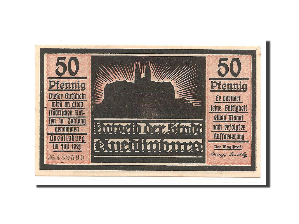 Banknote, Germany, Quedlinburg Stadt, 50 Pfennig, 1921, UNC(65-70), Mehl:1087.4