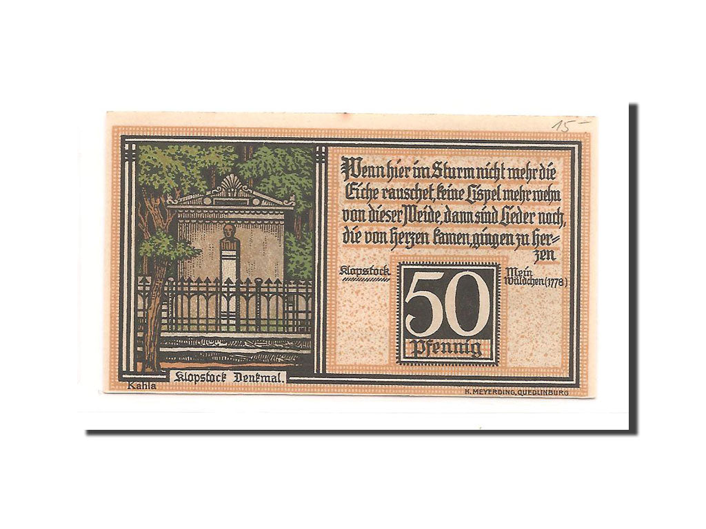 Geldschein, Deutschland, Quedlinburg Stadt, 50 Pfennig, 1921, UNZ-, Mehl:1087.2