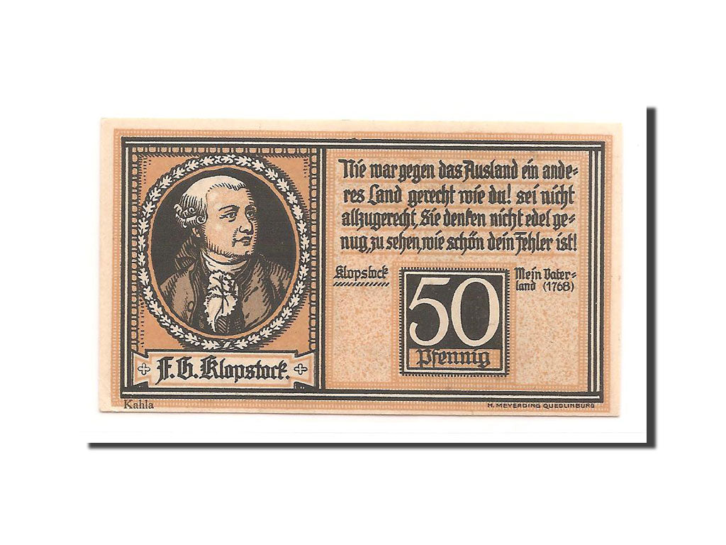 Banknote, Germany, Quedlinburg Stadt, 50 Pfennig, 1921, UNC(63), Mehl:1087.2