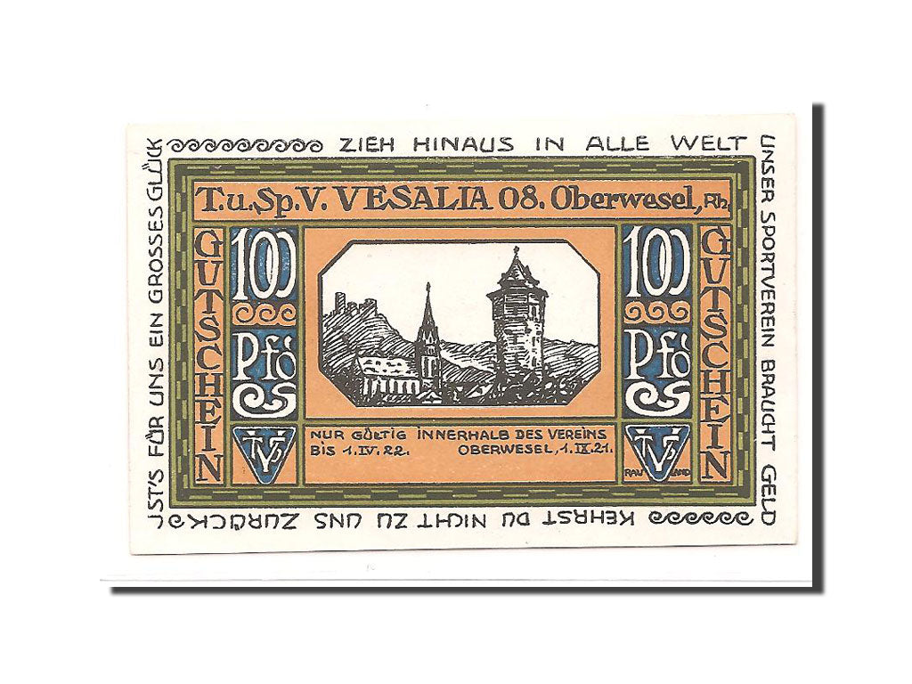 Billet, Allemagne, Oberwesel Stadt, 100 Pfennig, 1921, NEUF, Mehl:1005.1