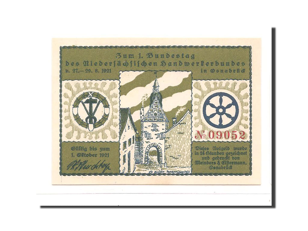 Banknote, Germany, Osnabruck, 50 Pfennig, 1921, UNC(65-70), Mehl:1029.1