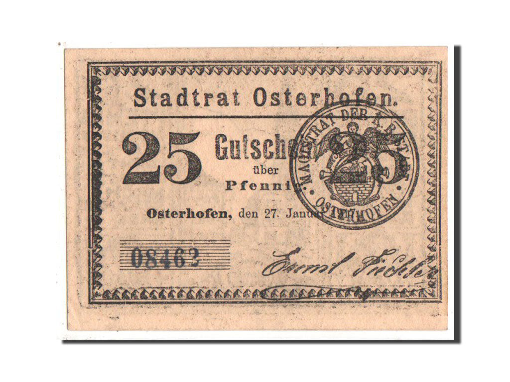 Banknote, Germany, Bayern, 25 Pfennig, 1917, AU(55-58), Mehl:1034.1a