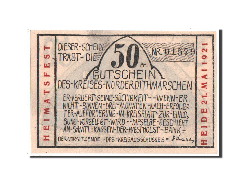 Banknote, Germany, Schleswig-Holstein, 50 Pfennig, 1921, UNC(63), Mehl:983.3a
