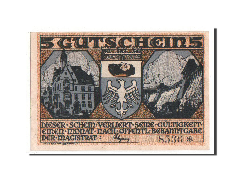 Banknote, Germany, Neheim a.d. Ruhr, 5 Mark, UNC(63), Mehl:931.1a