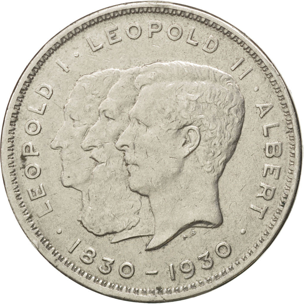 Munten, België, 10 Francs-10 Frank, Deux / Twee Belgas, 1930, ZF+, Nickel
