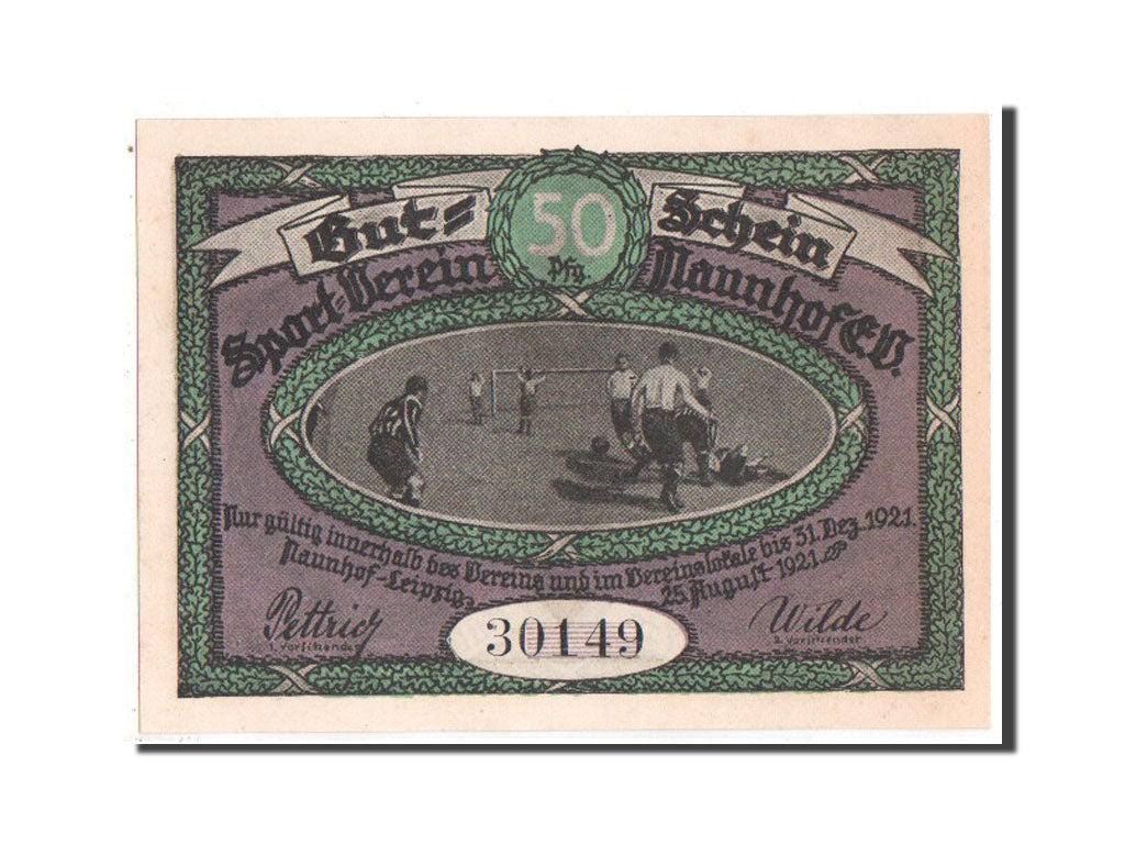 Banknote, Germany, Naunhof, 50 Pfennig, 1921, UNC(65-70), Mehl:930.1