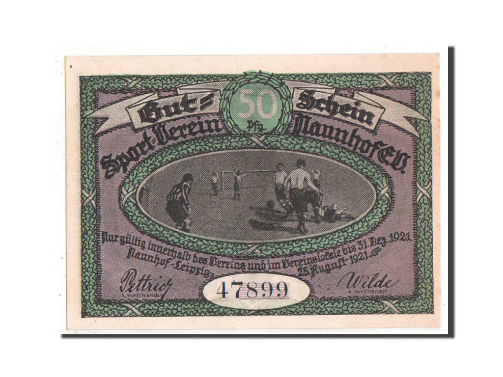 Banknote, Germany, Naunhof, 50 Pfennig, 1921, UNC(65-70), Mehl:930.1