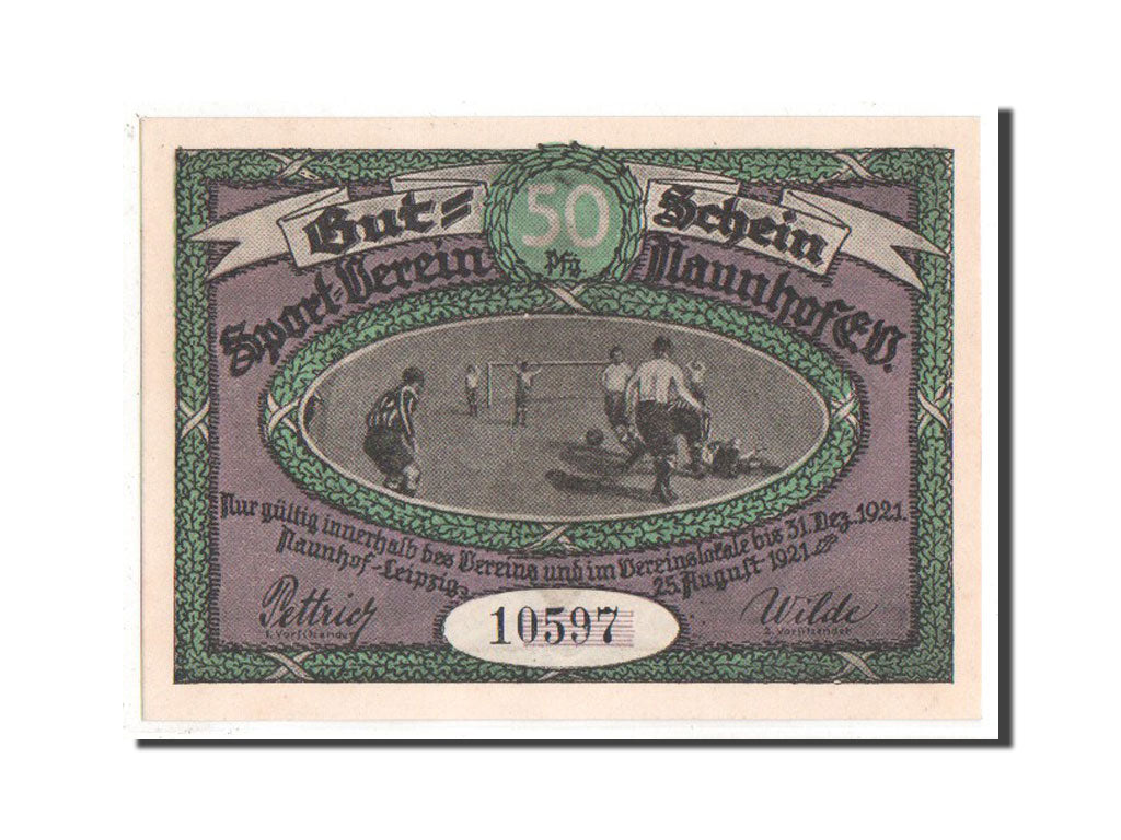 Banknote, Germany, Naunhof, 50 Pfennig, 1921, UNC(65-70), Mehl:930.1