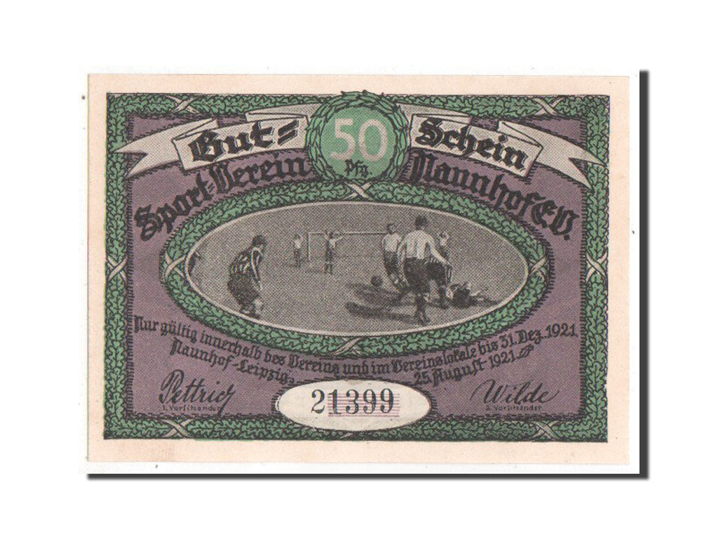 Banknote, Germany, Naunhof, 50 Pfennig, 1921, UNC(65-70), Mehl:930.1