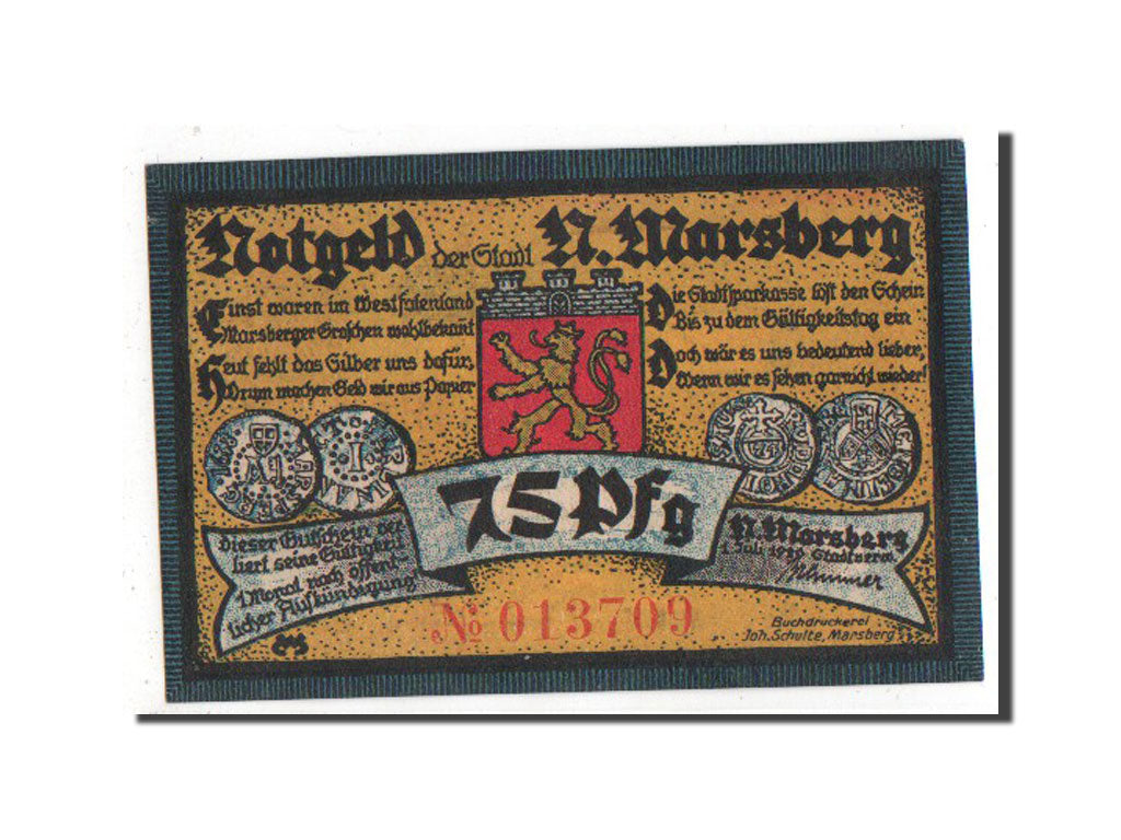 Banknote, Germany, Westfalen, 75 Pfennig, 1920, UNC(63), Mehl:971.1