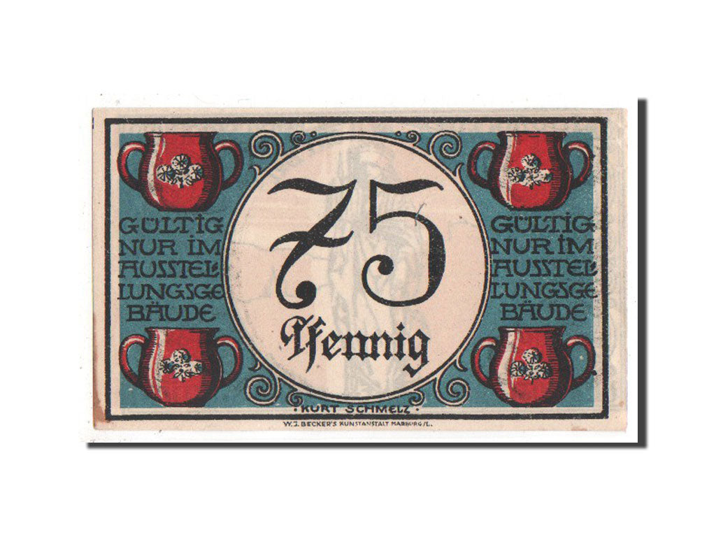 Banconote, Germania, Marburg Stadt, 75 Pfennig, 1921, SPL, Mehl:867.1