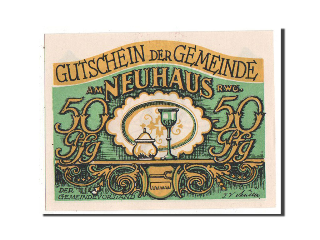 Banknote, Germany, Neuhaus, 50 Pfennig, 1922, UNC(65-70), Mehl:948.3f