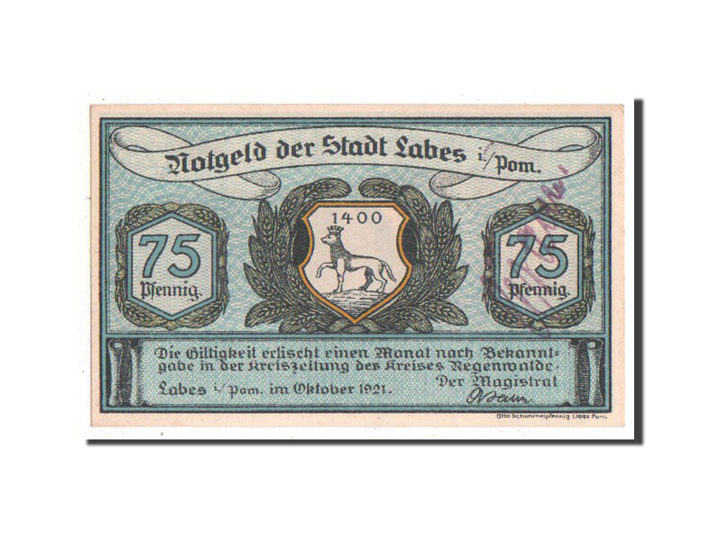 Banknote, Germany, Pommern, 75 Pfennig, 1921, UNC(63), Mehl:755.1b