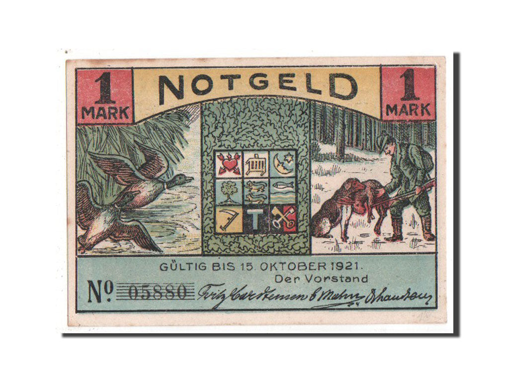 Banknote, Germany, Suderbrarup, 1 Mark, 1921, UNC(63), Mehl:1295.1a
